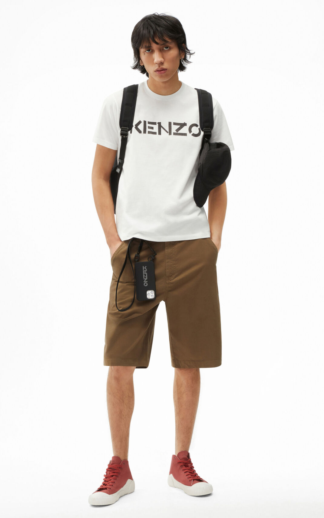 T Shirt Kenzo Homme Logo Blanche TXHOU-7154